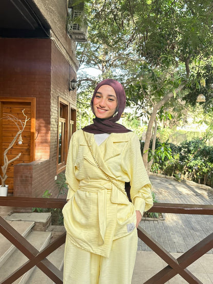 Linen Belted Suit