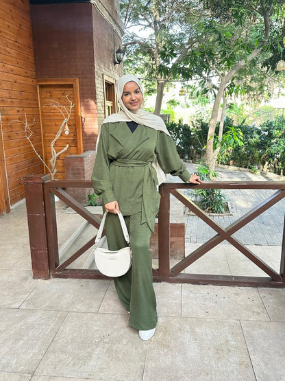 Linen Belted Suit