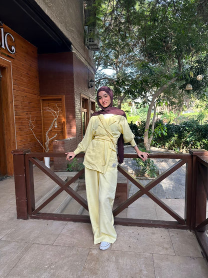 Linen Belted Suit