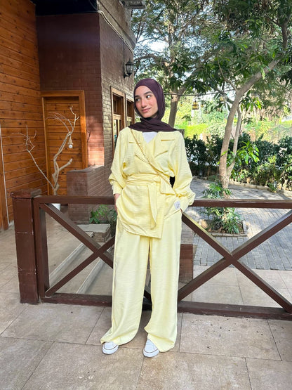 Linen Belted Suit