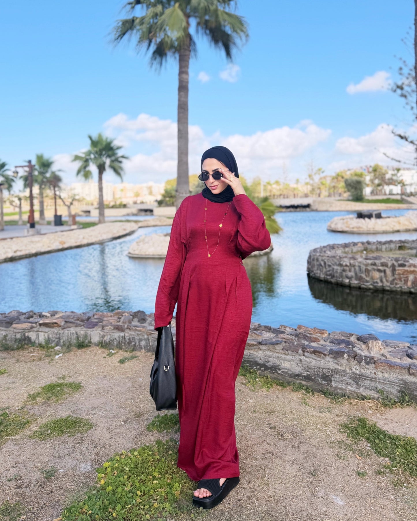 Aura Dress ( Burgundy)