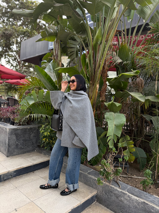 Jacket & Shawl Set (gray)