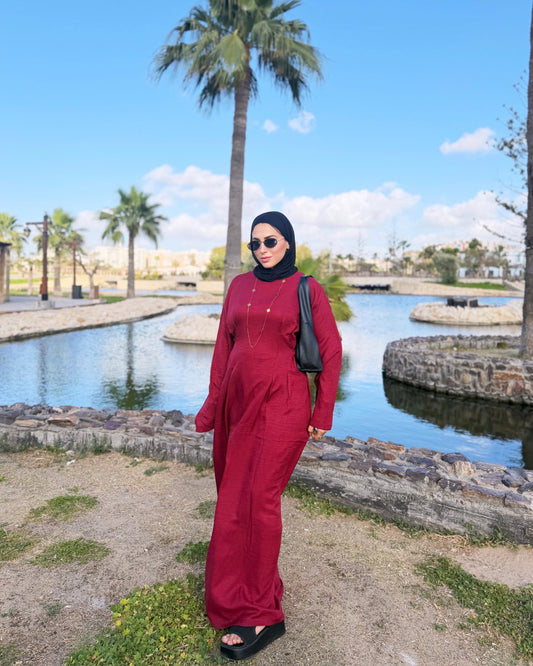 Aura Dress ( Burgundy)