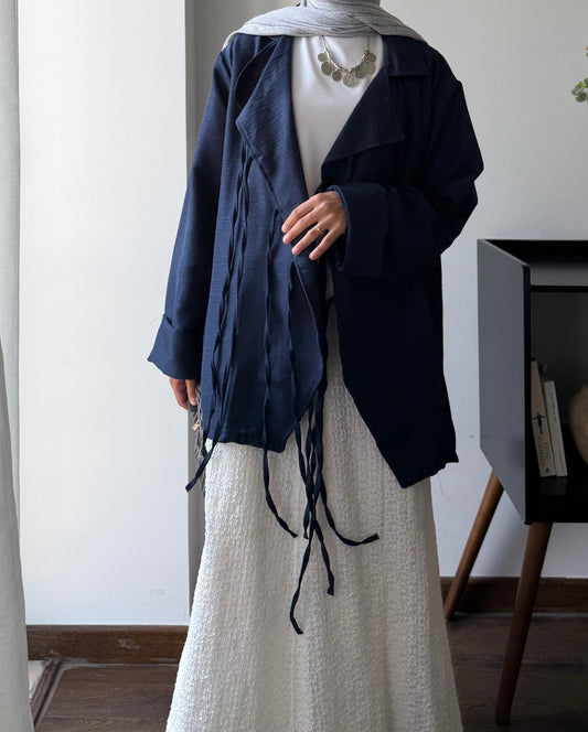 Fringe Kimono (Nevy blue)