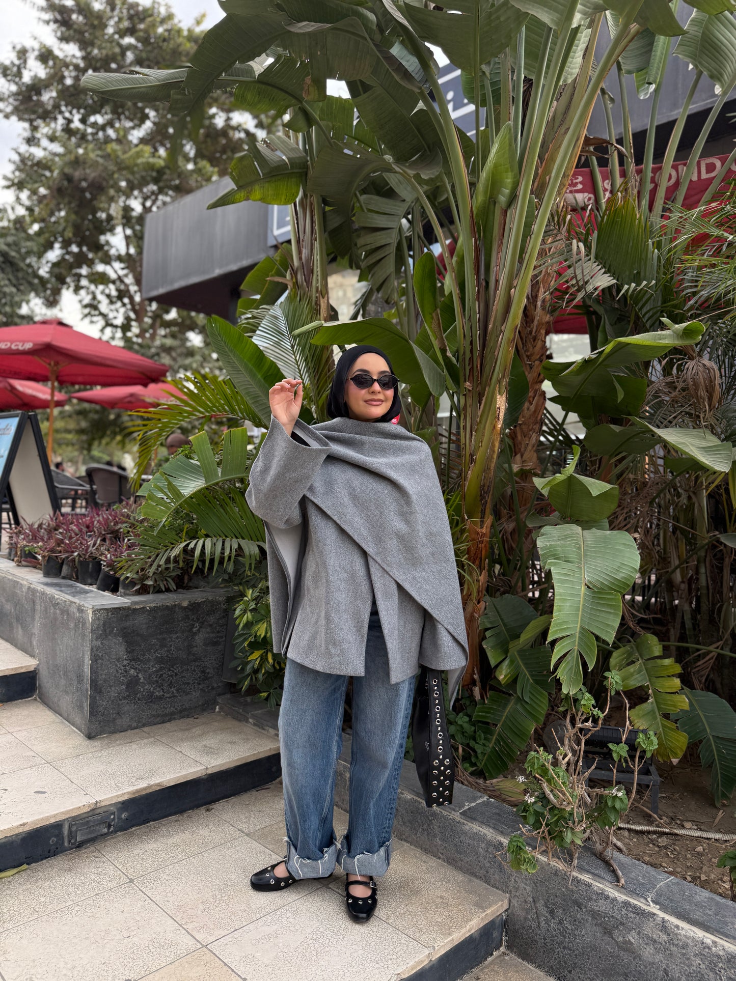 Jacket & Shawl Set (gray)