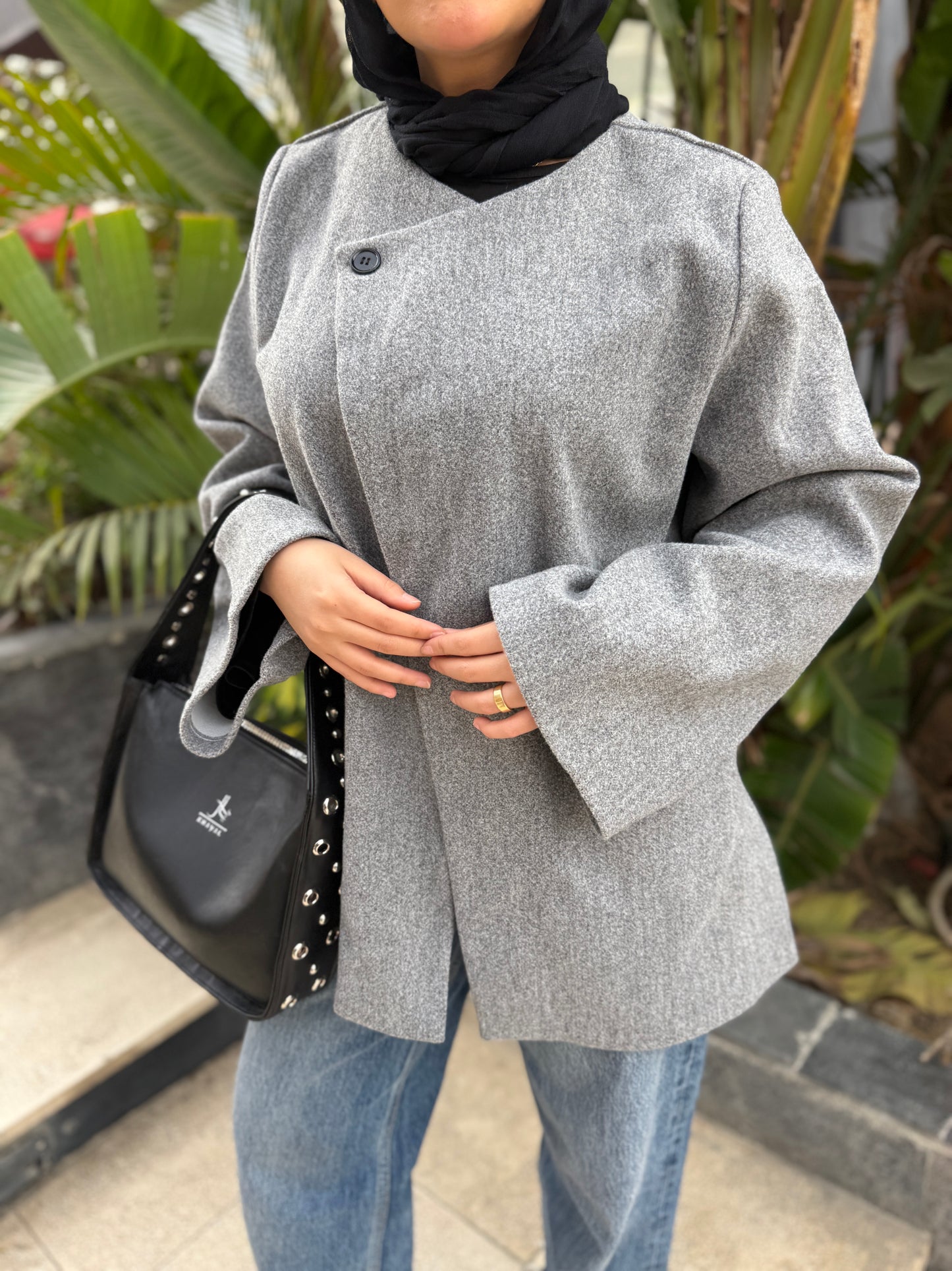 Jacket & Shawl Set (gray)