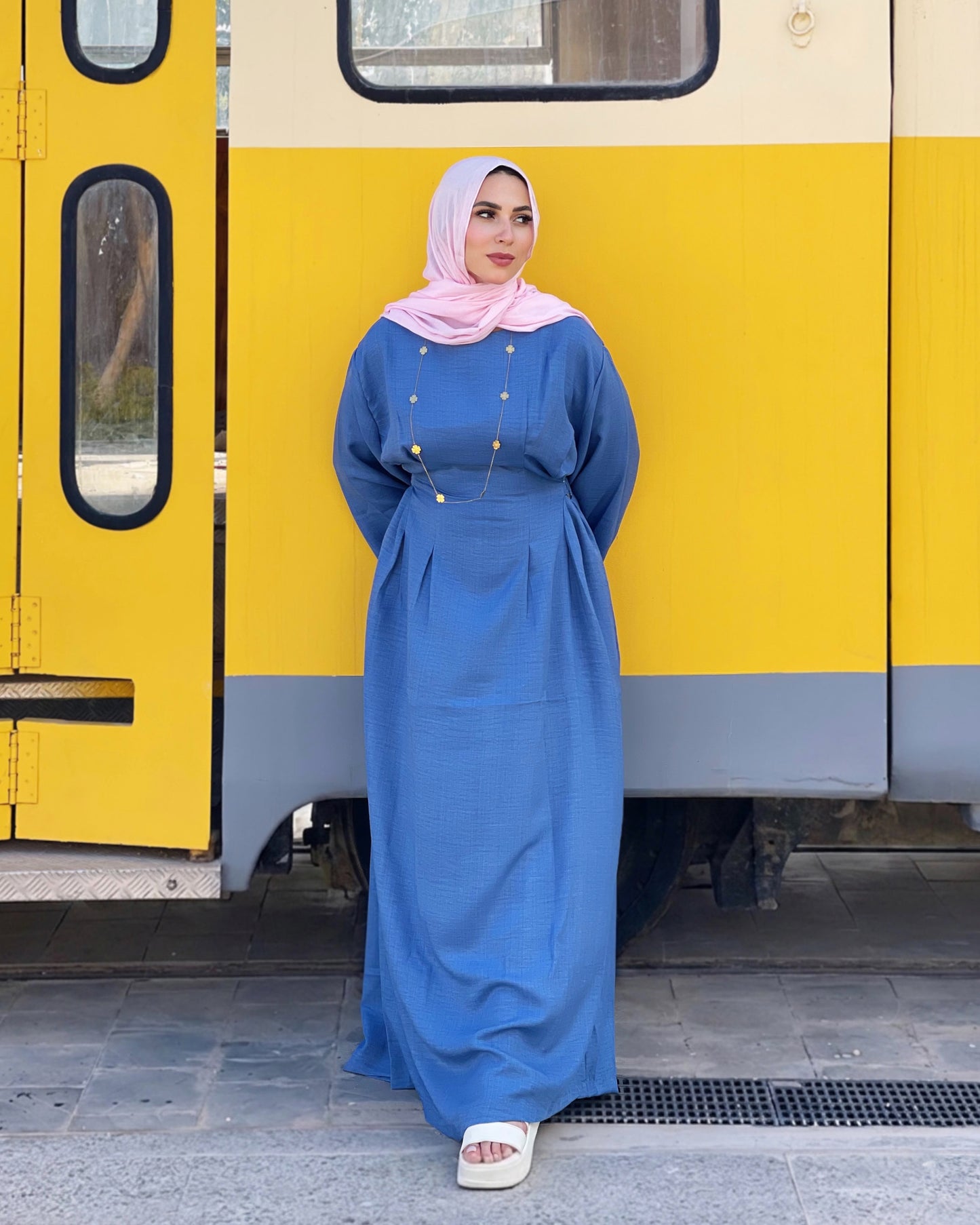 Aura Dress (Dusty Blue)