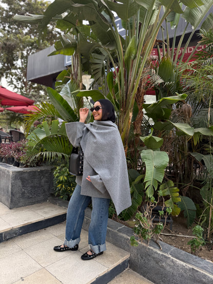 Jacket & Shawl Set (gray)