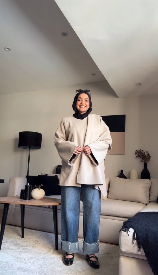 Jacket & Shawl Set ( begie)