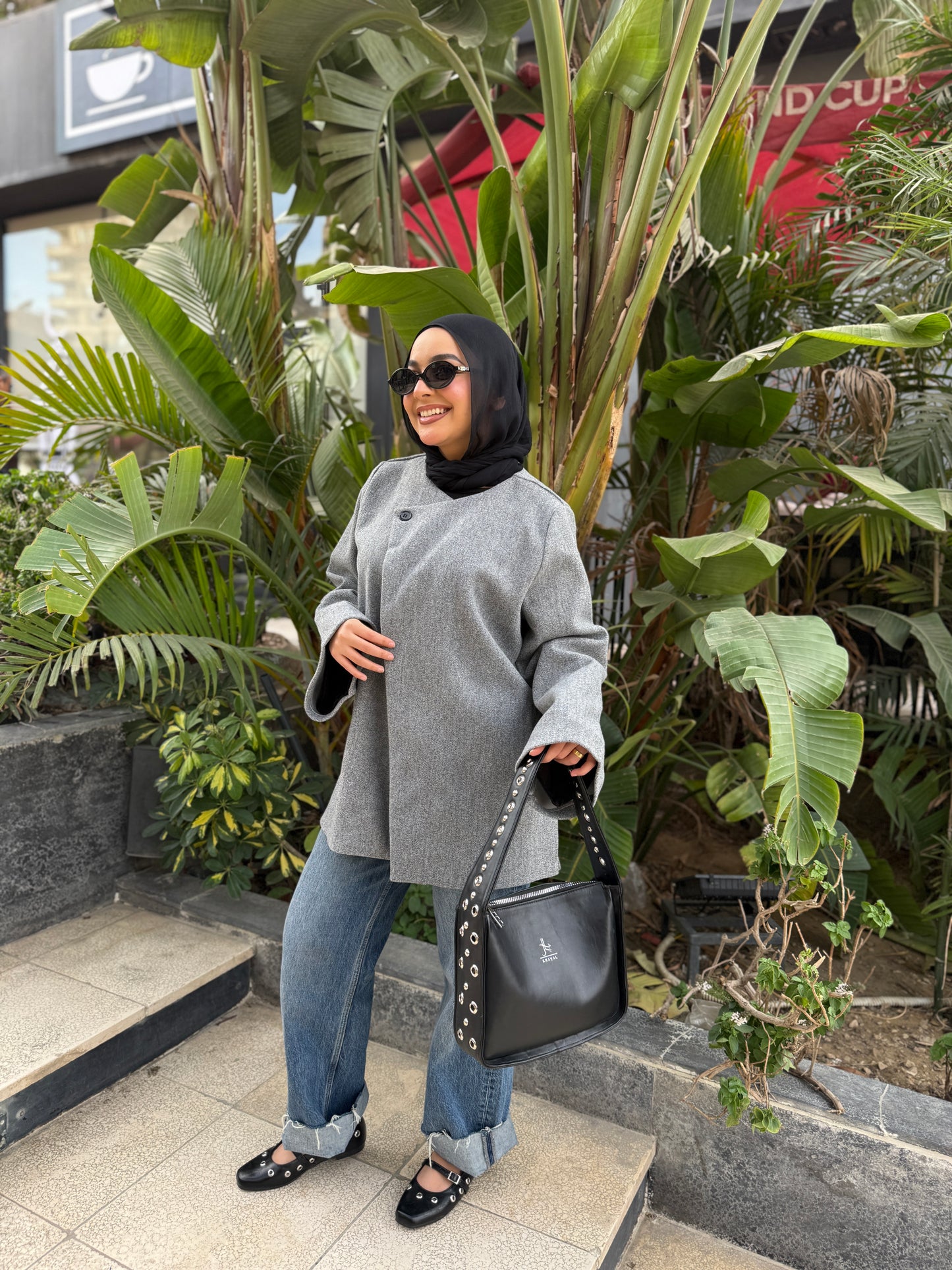 Jacket & Shawl Set (gray)