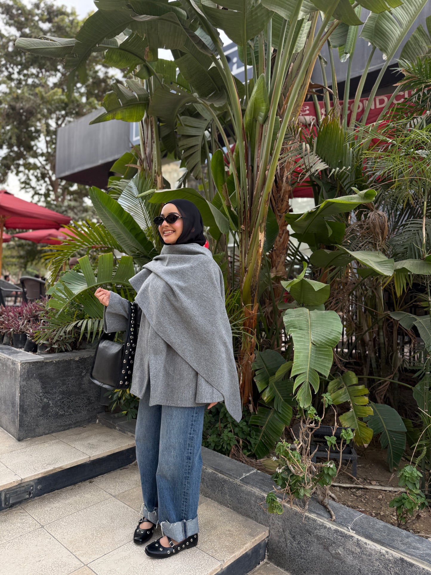 Jacket & Shawl Set (gray)