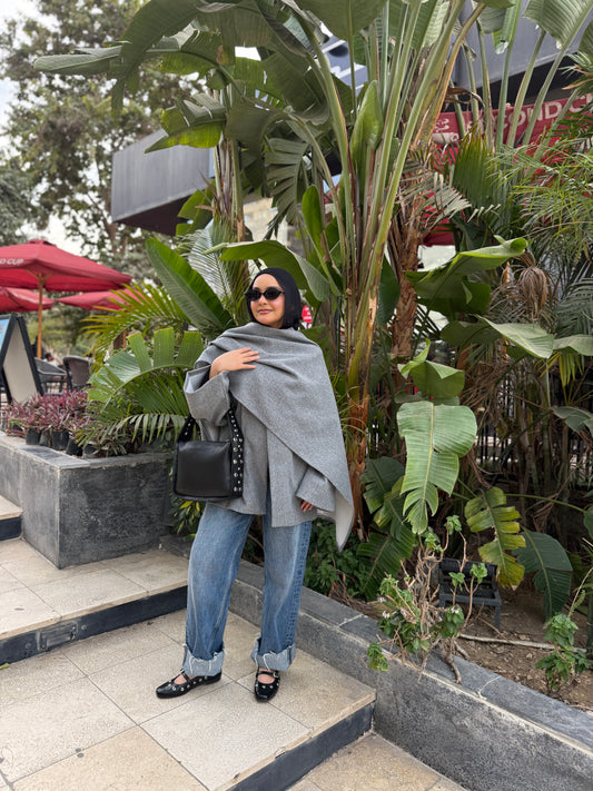 Jacket & Shawl Set (gray)