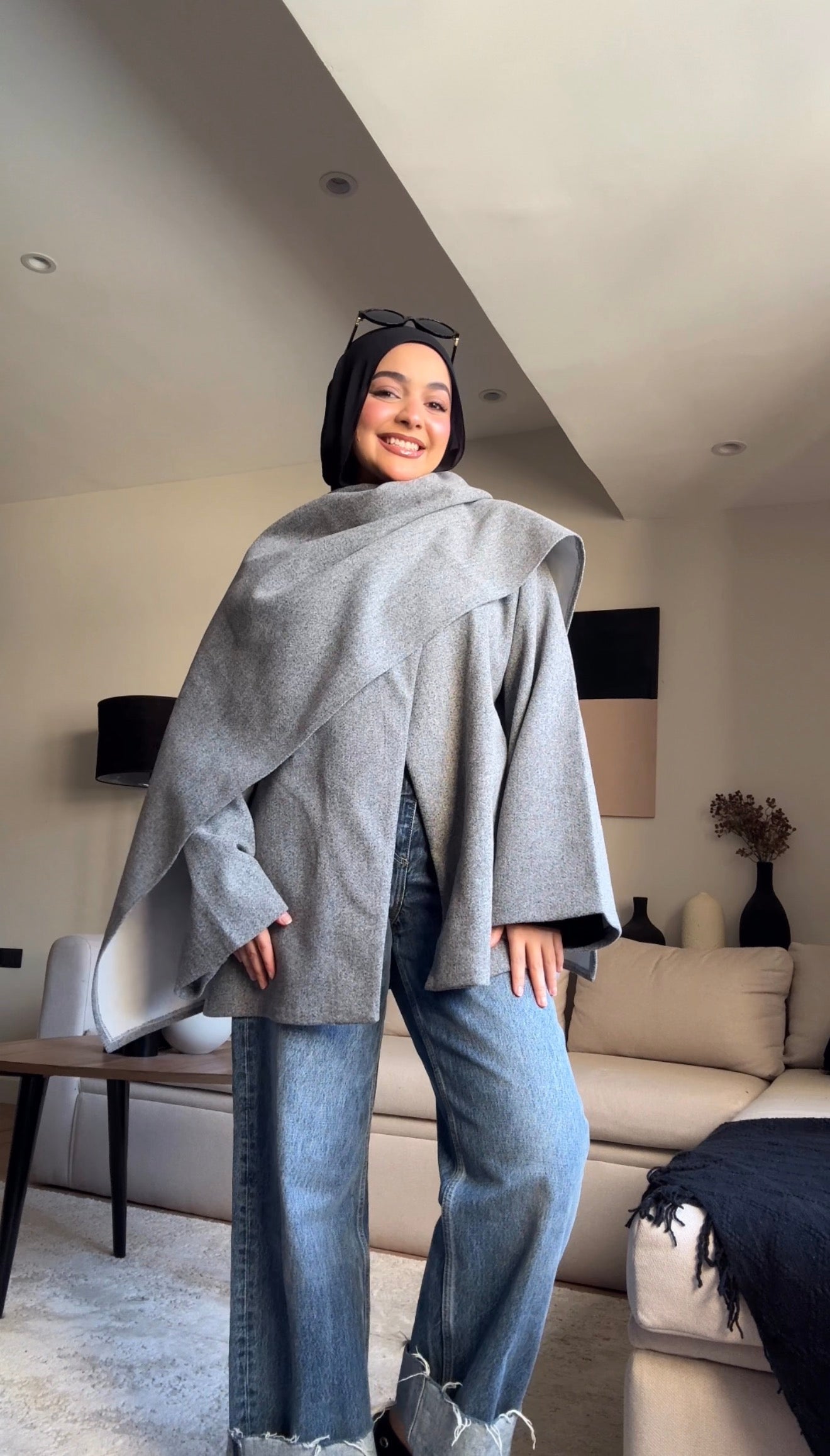 Jacket & Shawl Set (gray)