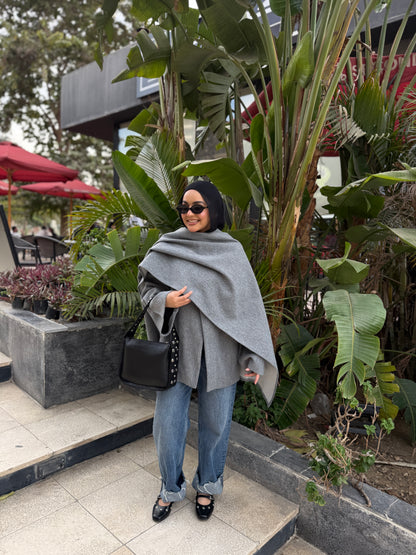 Jacket & Shawl Set (gray)