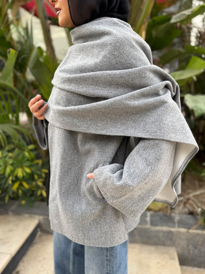 Jacket & Shawl Set (gray)