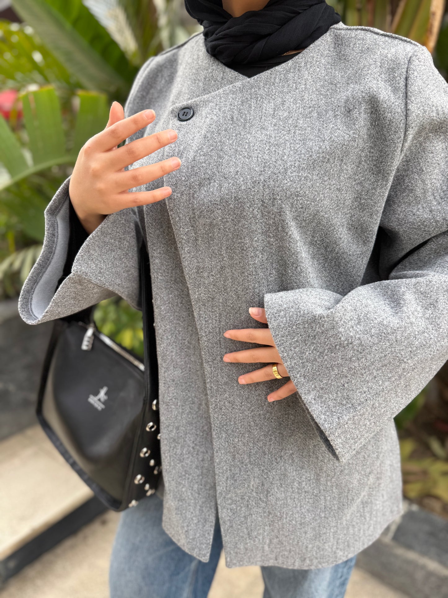 Jacket & Shawl Set (gray)