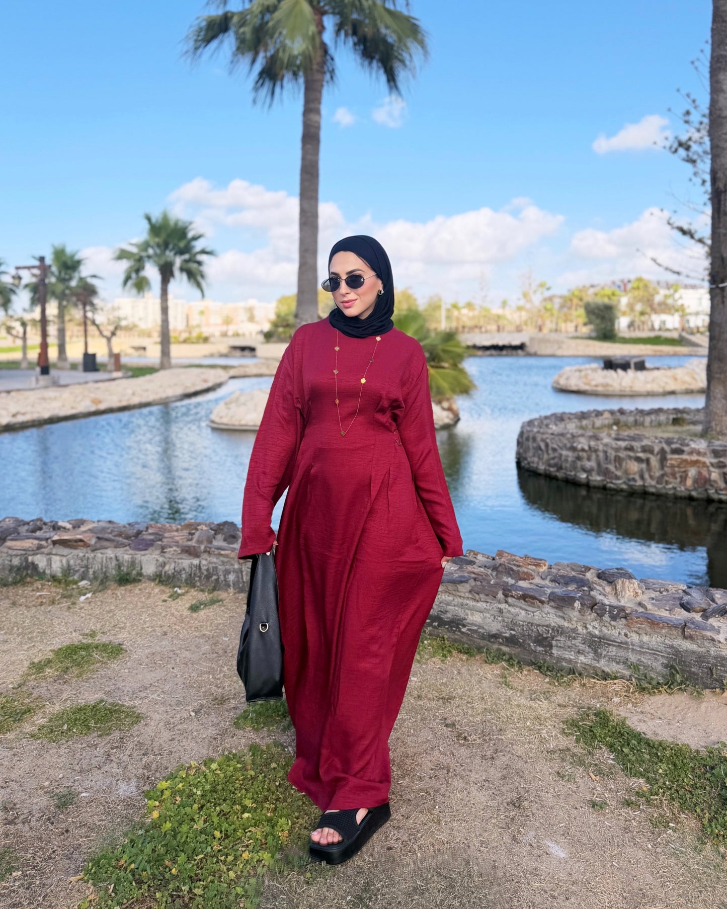 Aura Dress ( Burgundy)