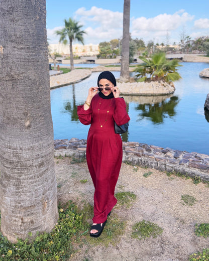 Aura Dress ( Burgundy)