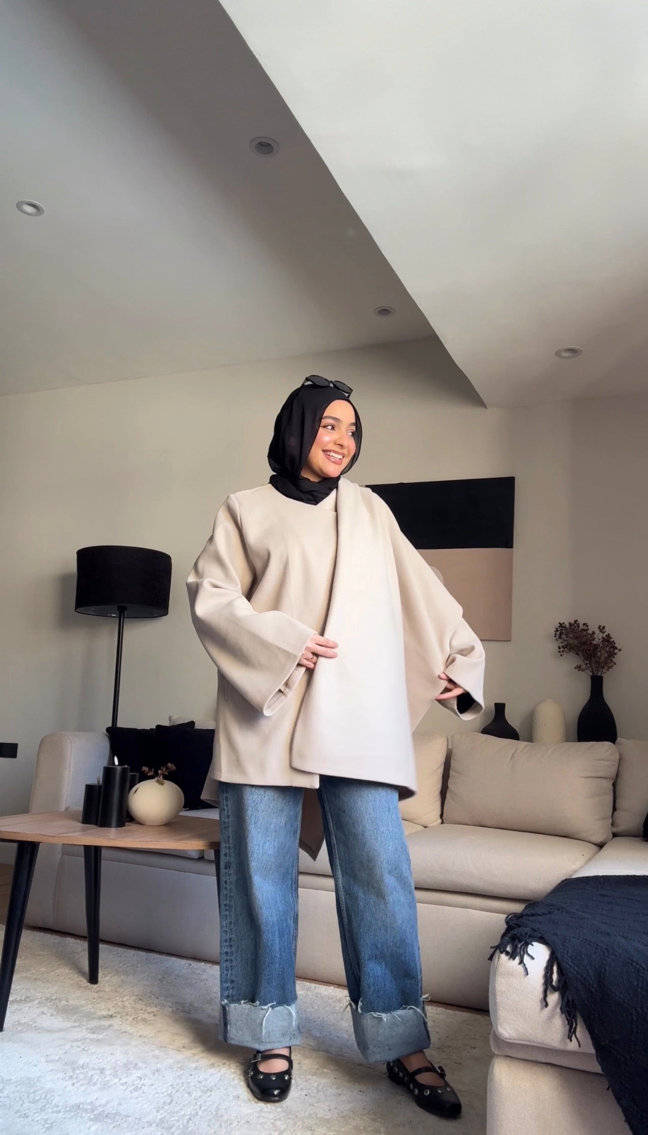 Jacket & Shawl Set ( begie)