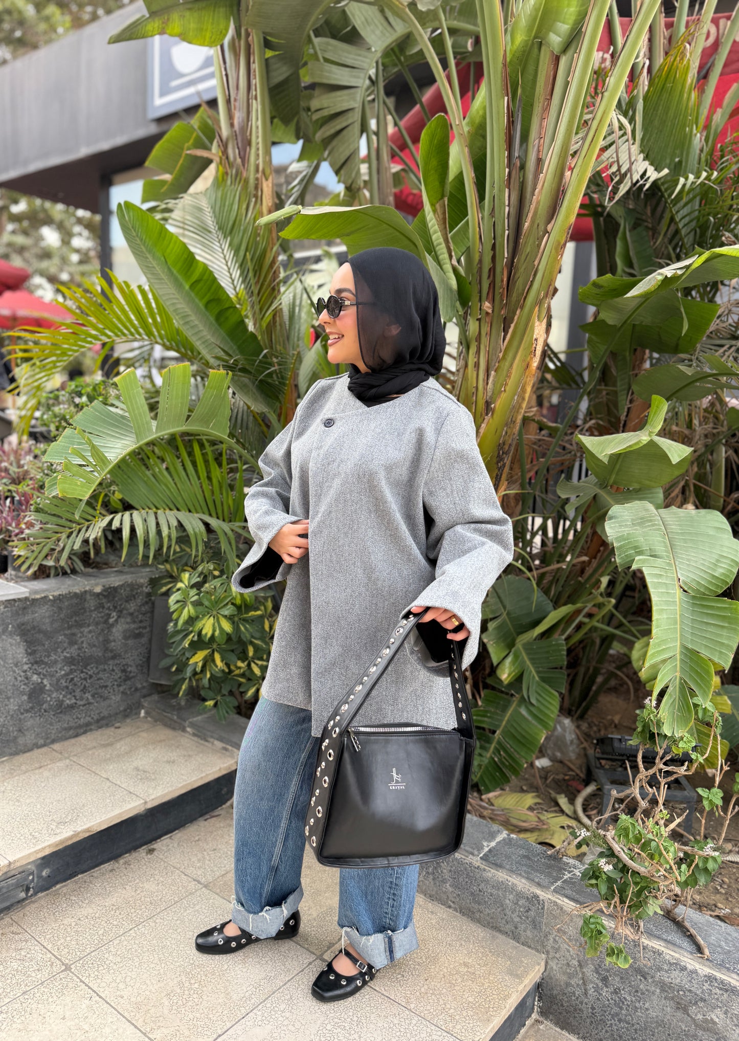 Jacket & Shawl Set (gray)