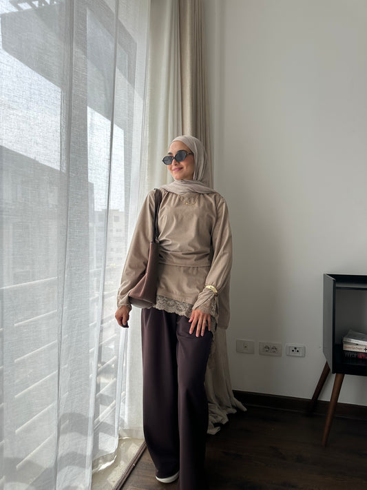 Lace blouse ( beige)