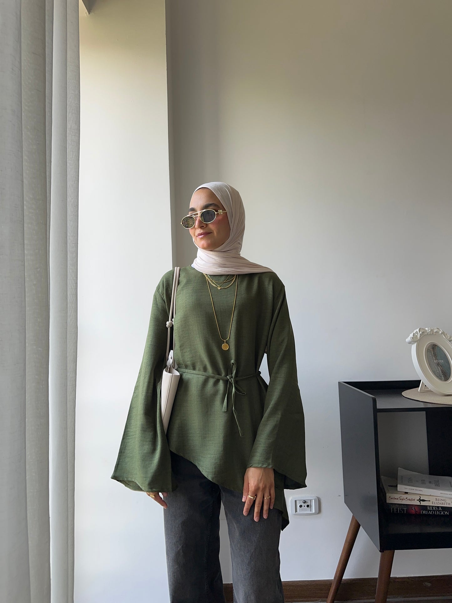 Soft Linen Blouse(olive)